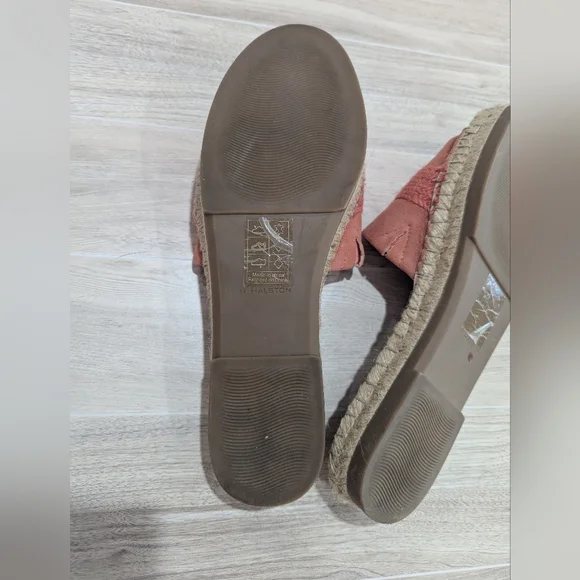 H by Halston "Betty" Peach Coral Orange Suede Slide Sandals Size 9.5 - Picture 9 of 13